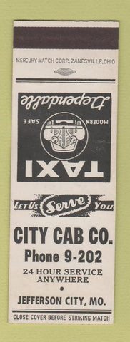 Matchbook Cover - City Cab Taxi Jefferson City MO