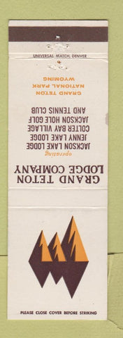 Matchbook Cover - Grand Teton Lodge Company WY National Park