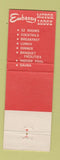 Matchbook Cover - Embassy Motor Lodge Appleton WI