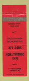 Matchbook Cover - Hollywood Inn Detroit MI WEAR