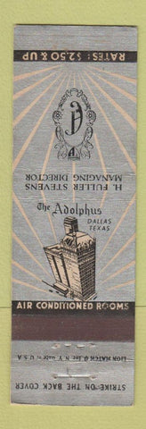 Matchbook Cover - Adolphus Hotel Dallas TX