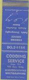 Matchbook Cover - Codding Service Mimegraphing Dictation WEAR