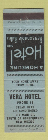 Matchbook Cover - Vera Hotel Trust or Consequences NM low phone #