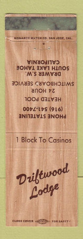 Matchbook Cover - Driftwood Lodge South Lake Tahoe CA WEAR