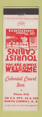 Matchbook Cover - Colonial Court Inn North Conway NH