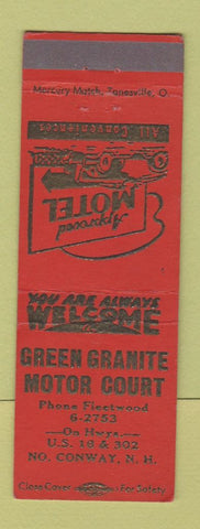 Matchbook Cover - Green Granite Motor Court North Conway NH