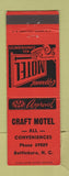 Matchbook Cover - Craft Motel Battleboro N WEAR