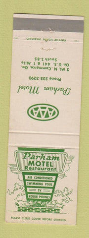 Matchbook Cover - Parham Motel Commerce GA