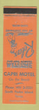 Matchbook Cover - Capri Motel South Padre Island TX ORANGE