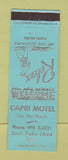 Matchbook Cover - Capri Motel South Padre Island TX TEAL