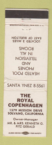 Matchbook Cover - Royal Copenhagen Motel Solvang CA