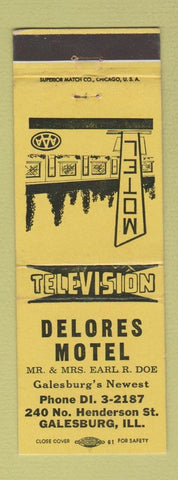 Matchbook Cover - Delores Motel Galesburg IL