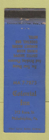 Matchbook Cover - Colonial Inn Philadelphia PA WORN