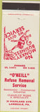 Matchbook Cover - O'Neill Refuse Removal trash Lansdale PA