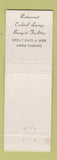 Matchbook Cover - Somerville Inn NJ