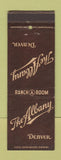 Matchbook Cover - Albany Hotel Denver Colorado
