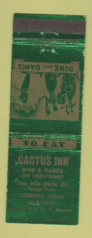 Matchbook Cover - Cactus Inn Lubbock TX WEAR