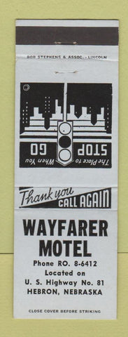 Matchbook Cover - Wayfarer Motel Hebron NE
