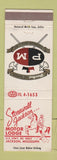 Matchbook Cover - Stonewall Jackson Motor Lodge Jackson MS