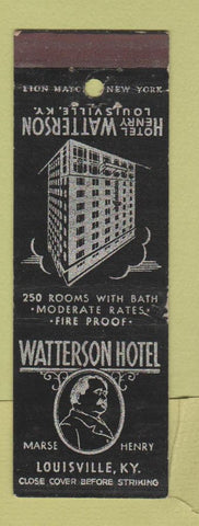Matchbook Cover - Watterson Hotel Louisville KY