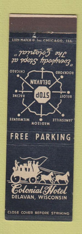 Matchbook Cover - Colonial Hotel Delavan WI