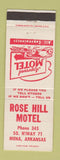 Matchbook Cover - Rose Hill Motel Mena AR