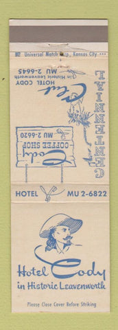 Matchbook Cover - Hotel Cody Leavenworth KS