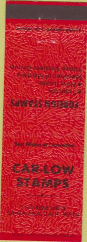 Matchbook Cover - Car Low Stamps Santa Ana CA collecting red