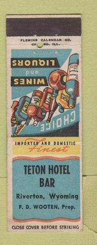 Matchbook Cover - Teton Hotel Bar Riverton WY girlie #2