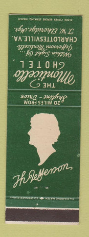 Matchbook Cover - Monticello Hotel Charlottesville VA