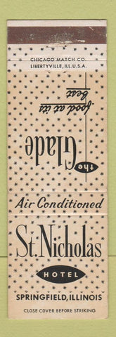 Matchbook Cover - St Nicholas Hotel Springfield IL The Glade