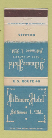 Matchbook Cover - Biltmore Hotel Baltimore MD