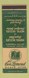 Matchbook Cover - Ben Lomond Hotel Ogden UT Logan UT Blackfoot ID Eccles