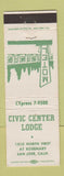 Matchbook Cover - Civic Center Lodge San Jose CA motel