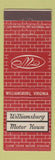Matchbook Cover - Williamsburg Motor House VA