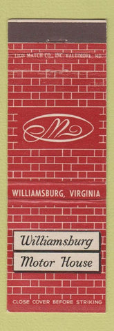 Matchbook Cover - Williamsburg Motor House VA