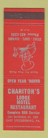 Matchbook Cover - Chariton's Lodge Motel Restaurant East Stroudsburg PA