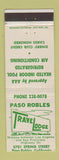 Matchbook Cover - Paso Robles Travel Lodge CA motel