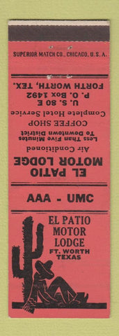 Matchbook Cover - El Patio Motor Lodge Fort Worth TX