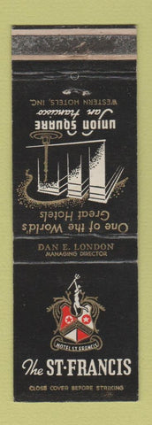Matchbook Cover - St Francis Hotel San Francisco CA