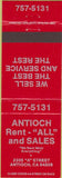 Matchbook Cover - Antioch Rentals Antioch CA red