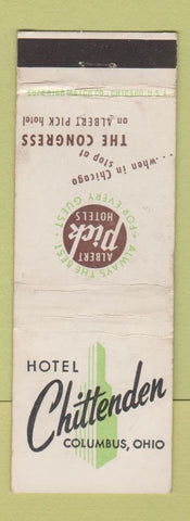 Matchbook Cover - Hotel Chittenden Columbus OH Albert Pick WEAR