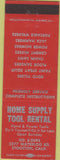 Matchbook Cover - Home Supply Tool Rental Stockton CA