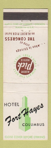 Matchbook Cover - Hotel Fort Hayes Columbus OH Albert Pick