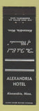Matchbook Cover - Alexandria Hotel MN