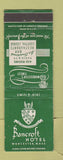 Matchbook Cover - Bancroft Hotel Worcester MA