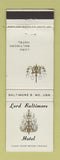 Matchbook Cover - Lord Baltimore Hotel MD
