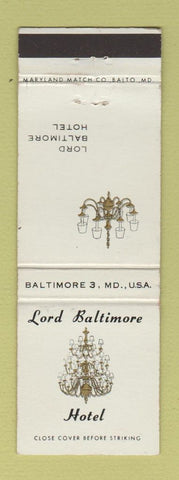 Matchbook Cover - Lord Baltimore Hotel MD