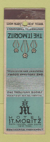Matchbook Cover - Hotel St Moritz New York City