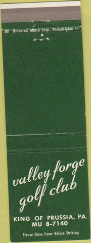 Matchbook Cover - Valley Forge Golf Club King of Prussia PA
